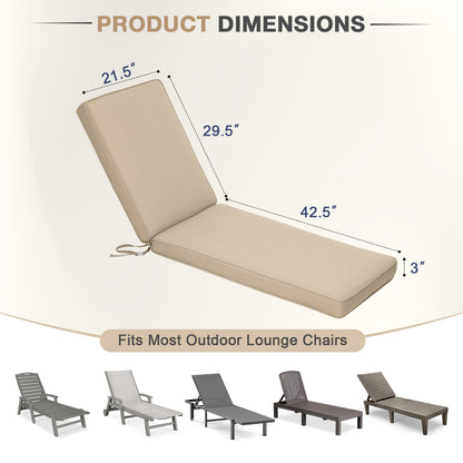 72x21x3 inch Patio Chaise Lounger Cushions - Brown