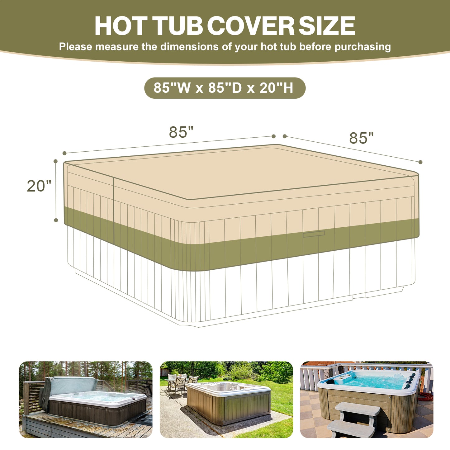 Outdoor Square Hot Tub Cover