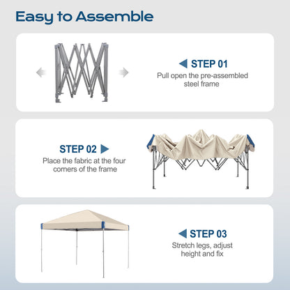 10x10/12x12 ft. Pop Up Canopy Tent with Roller Bag