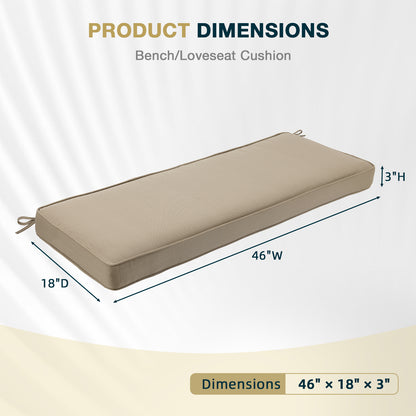 46x18x3 inch Patio Bench Cushion - Brown - Aoodor 