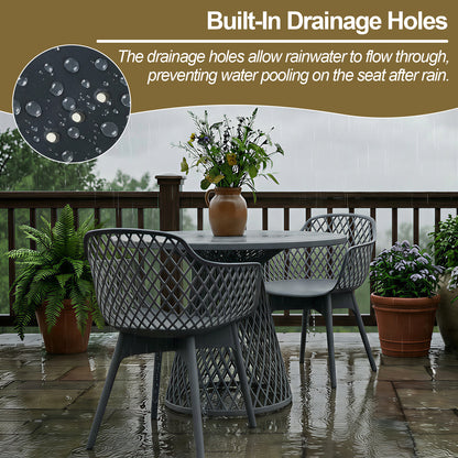Modern Weather Resistant Plastic Dining Chairs Set: Ergonomic Comfort