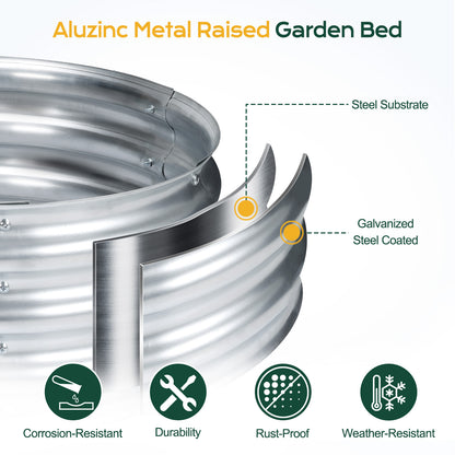 11" Tall Galvanized Raised Garden Bed Kit - 83"x24"