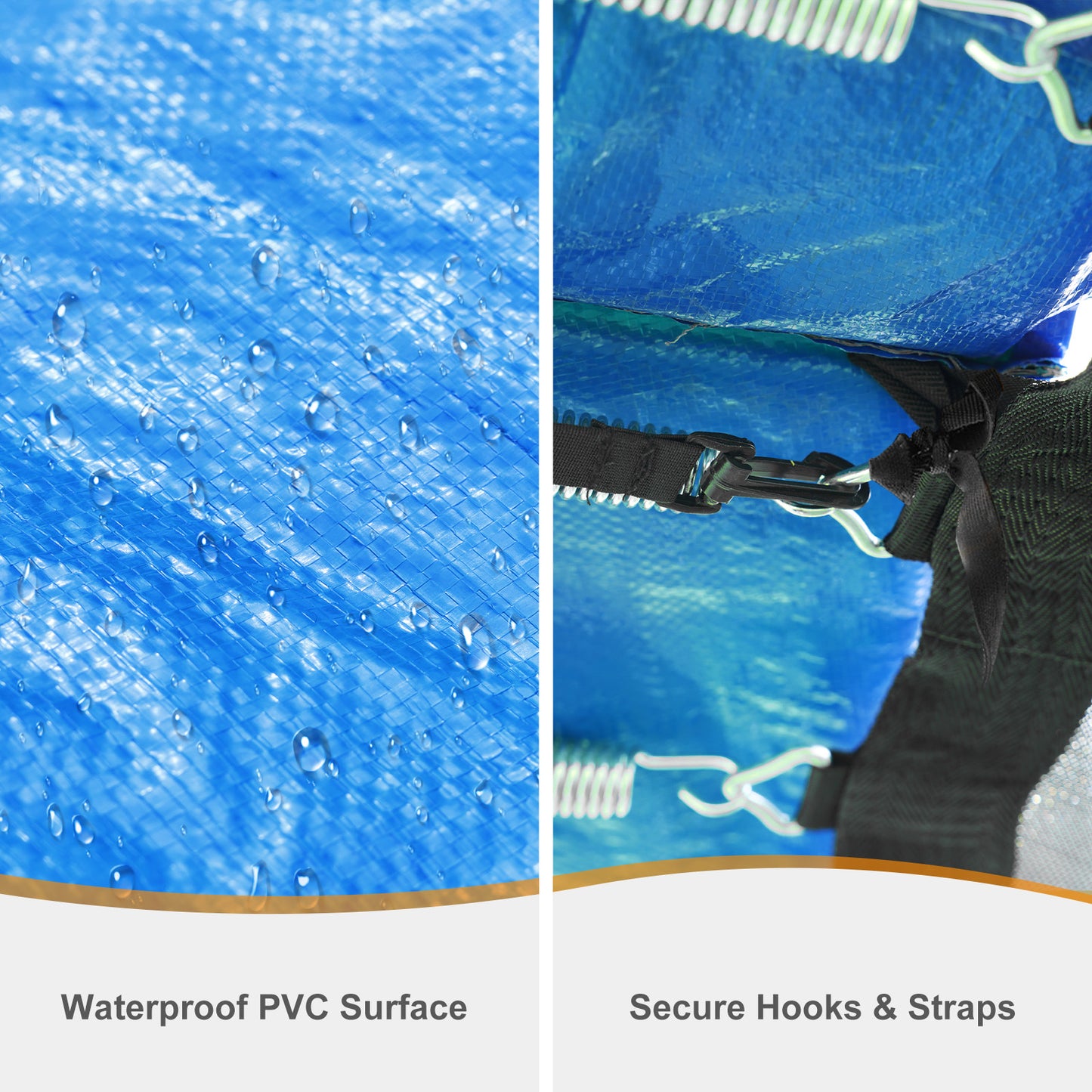 Trampoline Safety Pad Replacement, Universal Waterproof Trampoline Spring Cover for Round Frame - Aoodor 