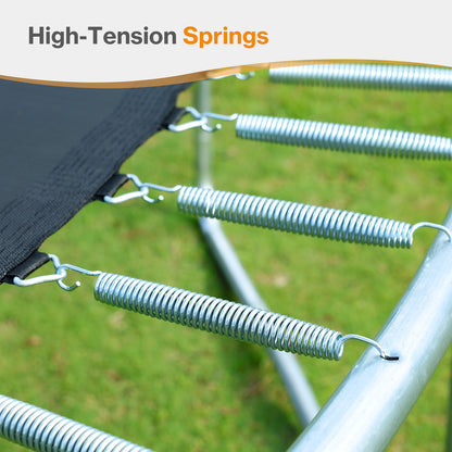 Outdoor Trampoline, Recreational Trampoline with Enclosure Inner-Safety Net and Ladder for Kids - Aoodor 