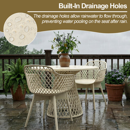 Modern Weather Resistant Plastic Dining Chairs Set: Ergonomic Comfort