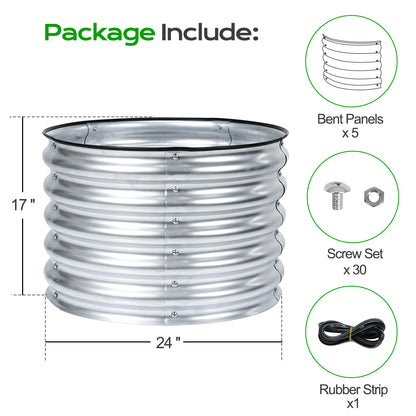 2-Pack 17" Tall 24" Metal Raised Garden Bed Kit