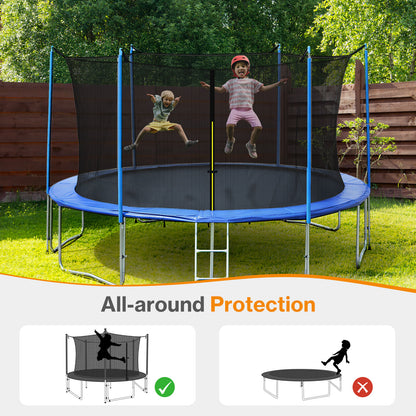 Trampoline Replacement Net for Outdoor Round Frame Trampolines, Safety Enclosure Net - Aoodor 