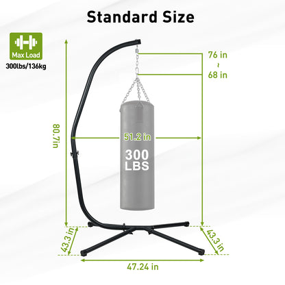 Hammock Steel Stand Only C-Stand - 300 Pound Capacity - Aoodor 