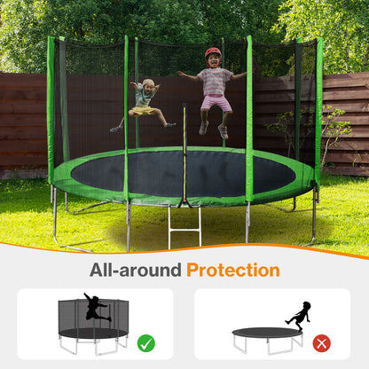 Trampoline Replacement Net for Round Frame Trampolines, Safety Enclosure Net - Aoodor 