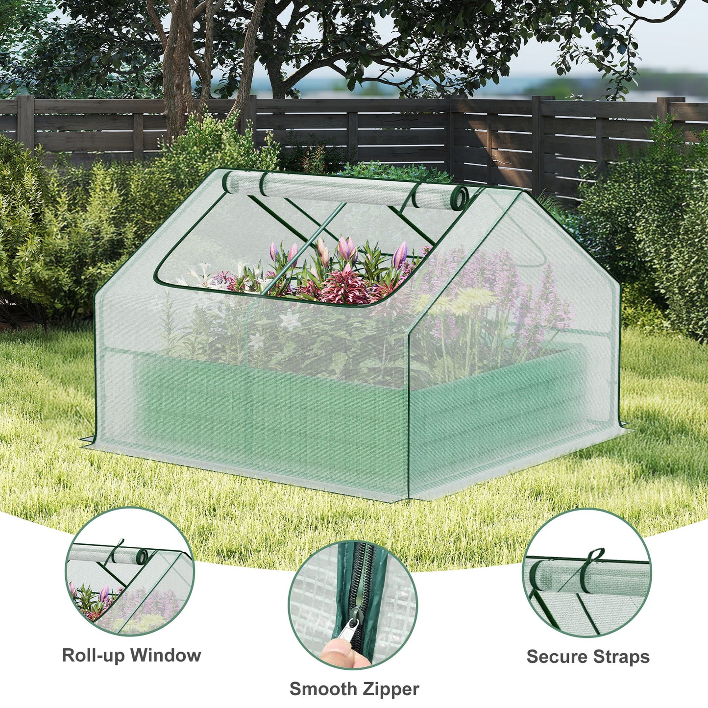 Mini Greenhouse Kit With Raised Garden Metal Beds - Aoodor 