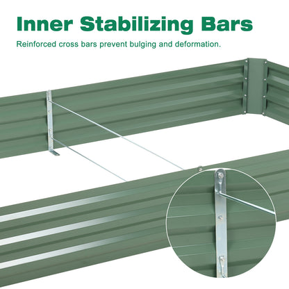 6x3/8x4 ft. Outdoor Raised Garden Bed - Reinforced Galvanized Steel Planter Box - Aoodor 