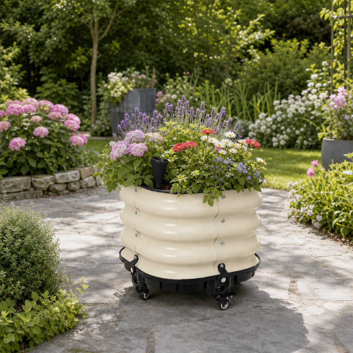 Rolling Raised Garden Bed, Self Watering Planter Box