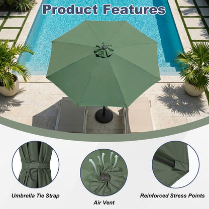 Patio Umbrella Replacement Canopy for 8 Ribs Table Umbrella