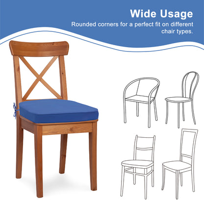 Outdoor Chair Cushion, Patio Seat Pad, Removable Cover with Hidden Zipper, Ties - Navy Blue - Aoodor 