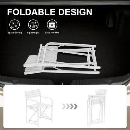 34(H) inch Outdoor Camping Chairs, Portable Patio Director's Chairs with Folding Aluminum Frame - Aoodor 