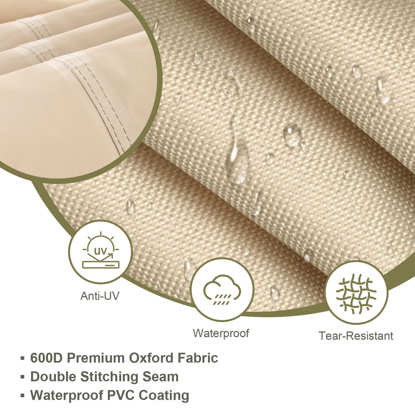 Outdoor Patio Furniture Set Cover, Round