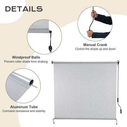 5% Openness Solar Fabric Roller Sun Shade, Cordless 95% UV Protection Blinds