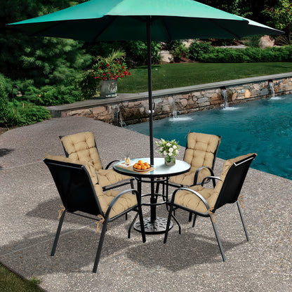 Tufted Outdoor High Back Chair Cushions Patio Rocking Pads for Furniture, Brown - Aoodor 