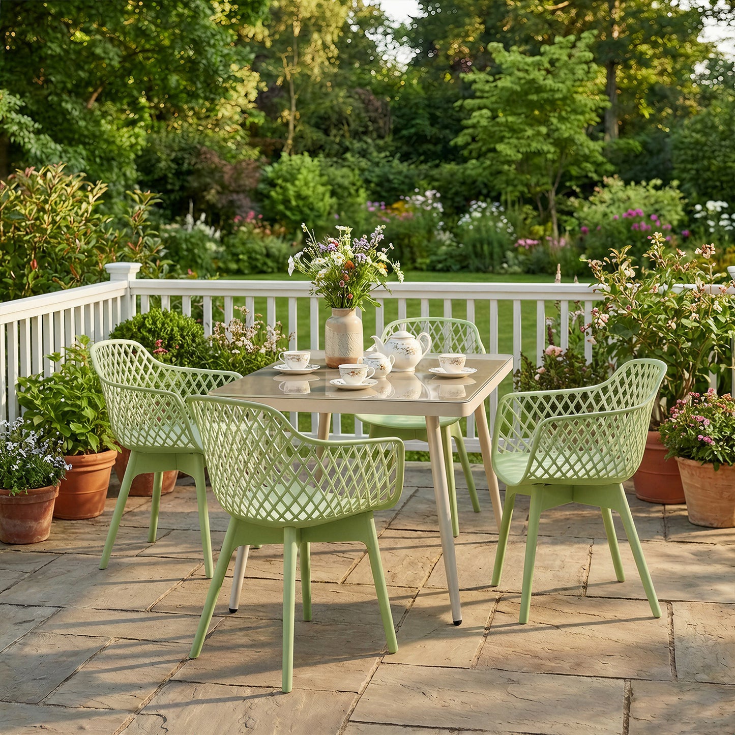 Modern Weather Resistant Plastic Dining Chairs Set: Ergonomic Comfort