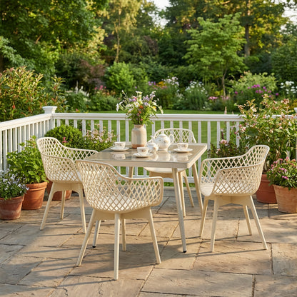 Modern Weather Resistant Plastic Dining Chairs Set: Ergonomic Comfort