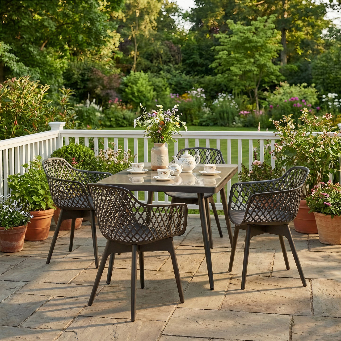 Modern Weather Resistant Plastic Dining Chairs Set: Ergonomic Comfort