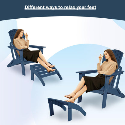 Outdoor Adirondack Ottoman, HDPE Adirondack Chair Ottoman - Aoodor 