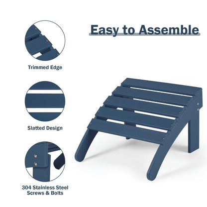 Outdoor Adirondack Ottoman, HDPE Adirondack Chair Ottoman - Aoodor 