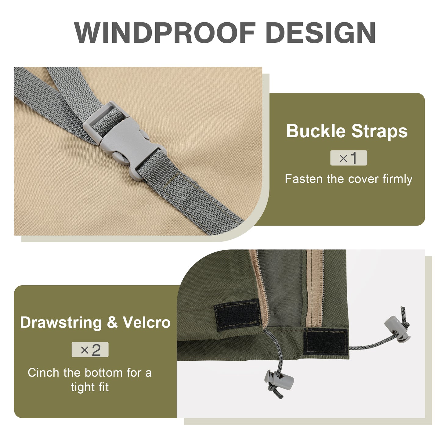 Patio Umbrella Cover for 8-11ft Double-Sided Umbrella