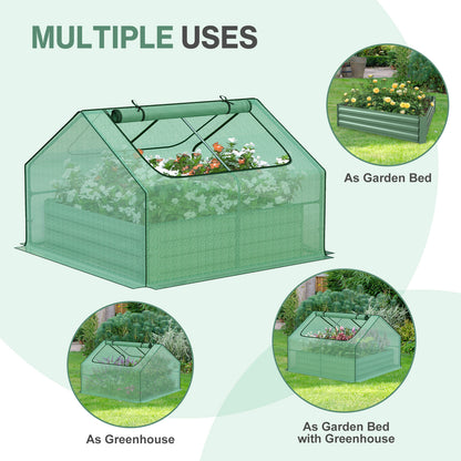 Mini Greenhouse Kit With Raised Garden Metal Beds - Aoodor 