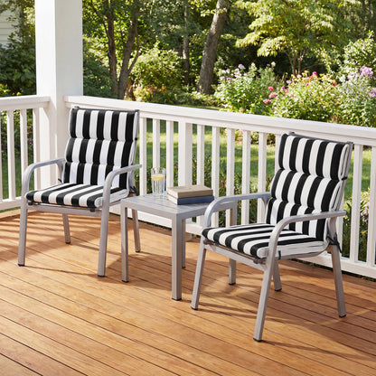 39x20x2.4 inch Outdoor Chair Cushions, Black Stripe