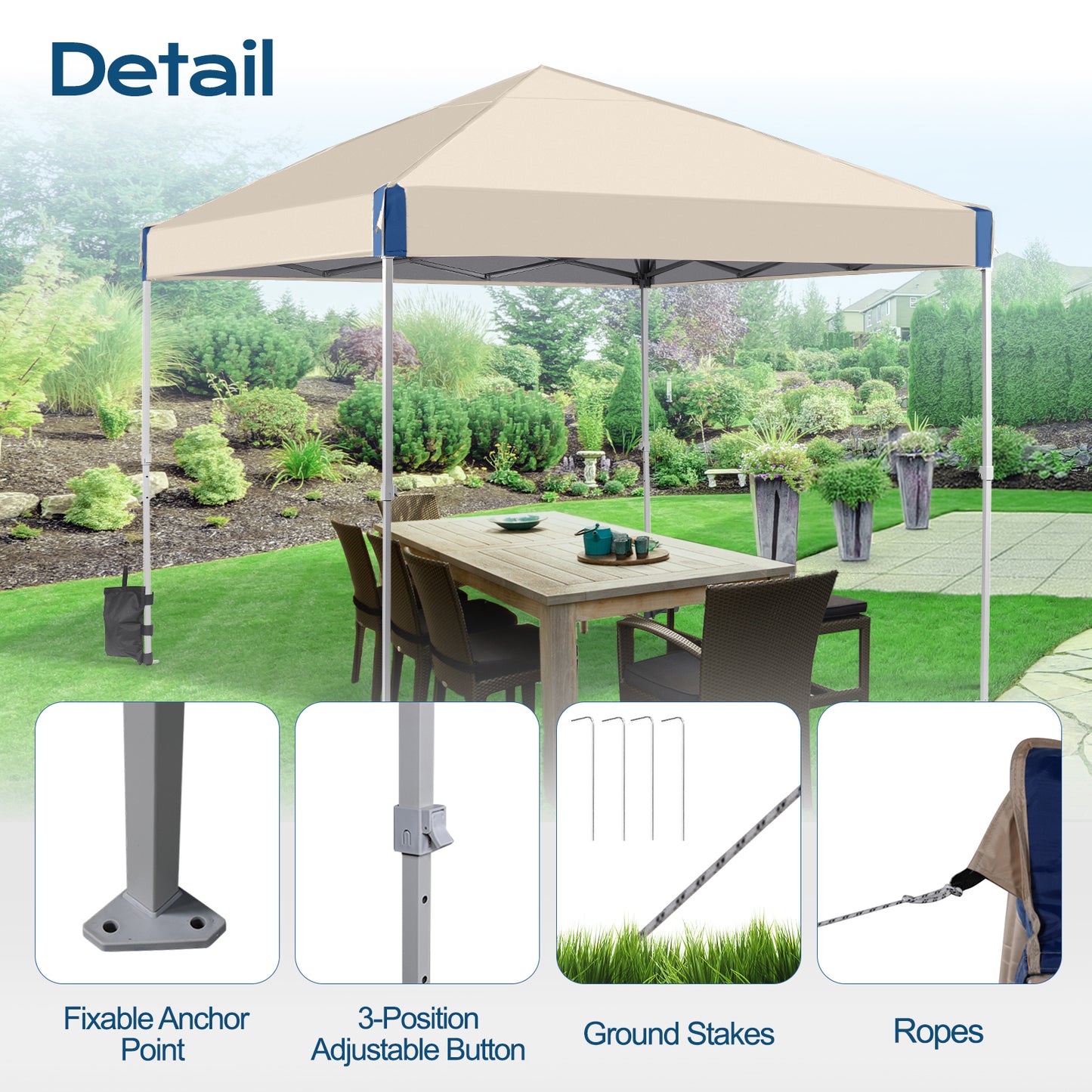 10x10/12x12 ft. Pop Up Canopy Tent with Roller Bag