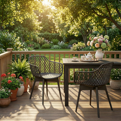 Modern Weather Resistant Plastic Dining Chairs Set: Ergonomic Comfort