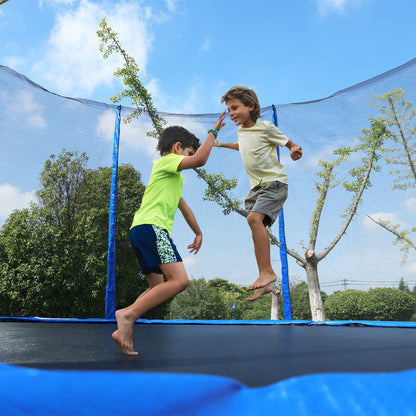 Outdoor Trampoline, Recreational Trampoline with Enclosure Outer-Safety Net and Ladder for Kids - Aoodor 