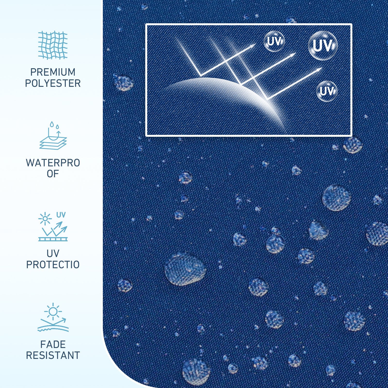 9 ft. Outdoor Patio Market Umbrella with 8 Sturdy Ribs, Push Button Tilt and Crank - Aoodor 