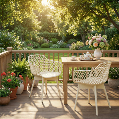 Modern Weather Resistant Plastic Dining Chairs Set: Ergonomic Comfort