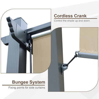 4.8x6 ft. Roller Shade - 2 Pack of Cordles Pergola Curtains, High-Quality Polyester Fabric for Pergola