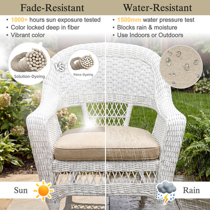 Outdoor Dining Chair Cushions Set, Patio Chair Pads, Brown