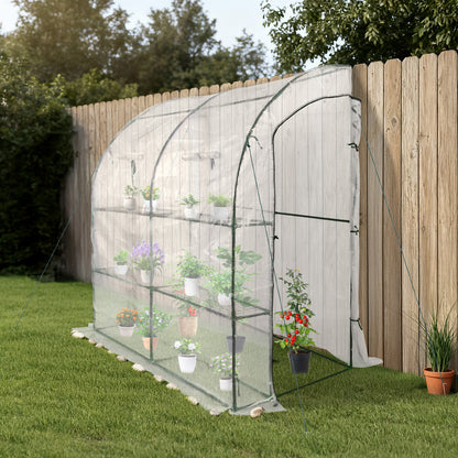 7x3x7 ft. Lean to Greenhouse for Outdoors, Portable Walk-in Greenhouse - Aoodor 