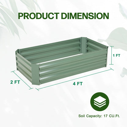 11" Tall Metal Raised Garden Bed, Galvanized Steel Planter Box - 6'x3'