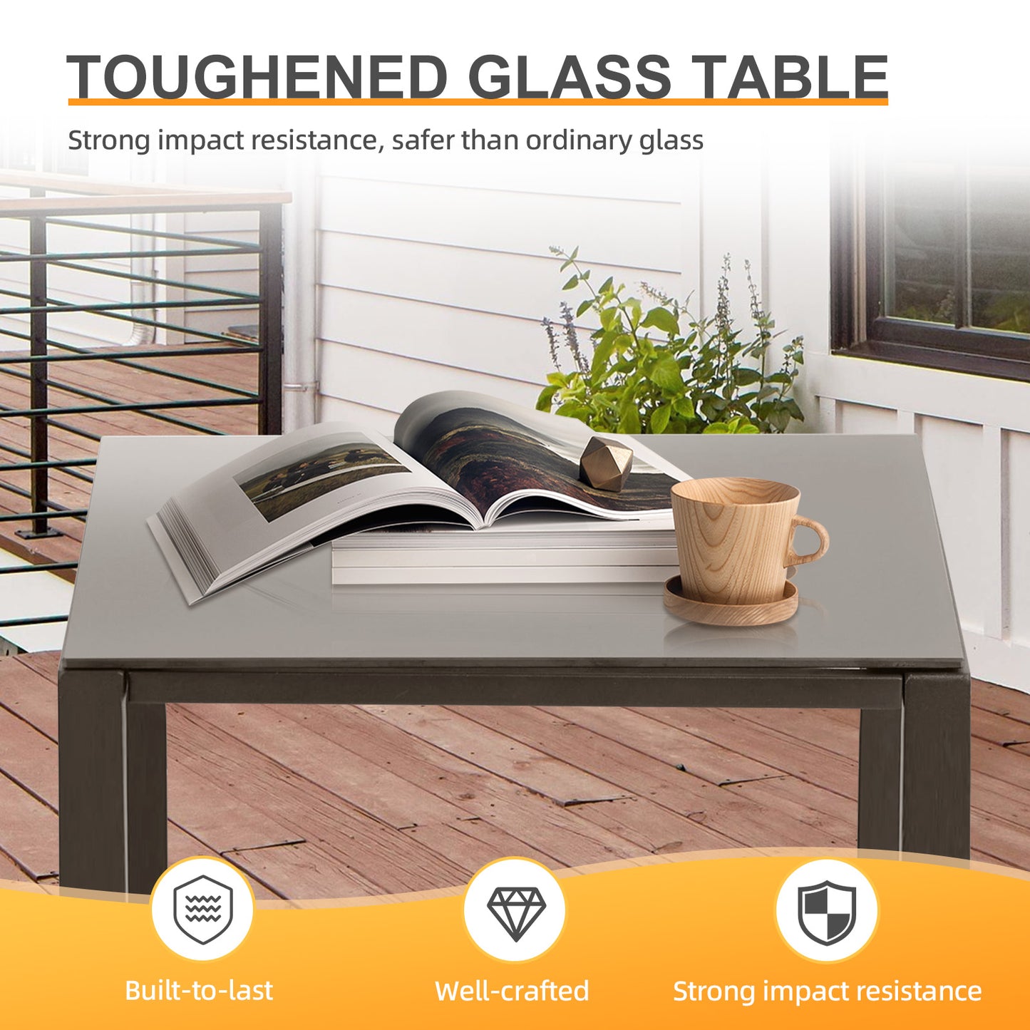 3-Piece Patio Furniture Set - Outdoor Rattan Wicker Chairs with Table, Sofa Set Including Cushions - Aoodor 