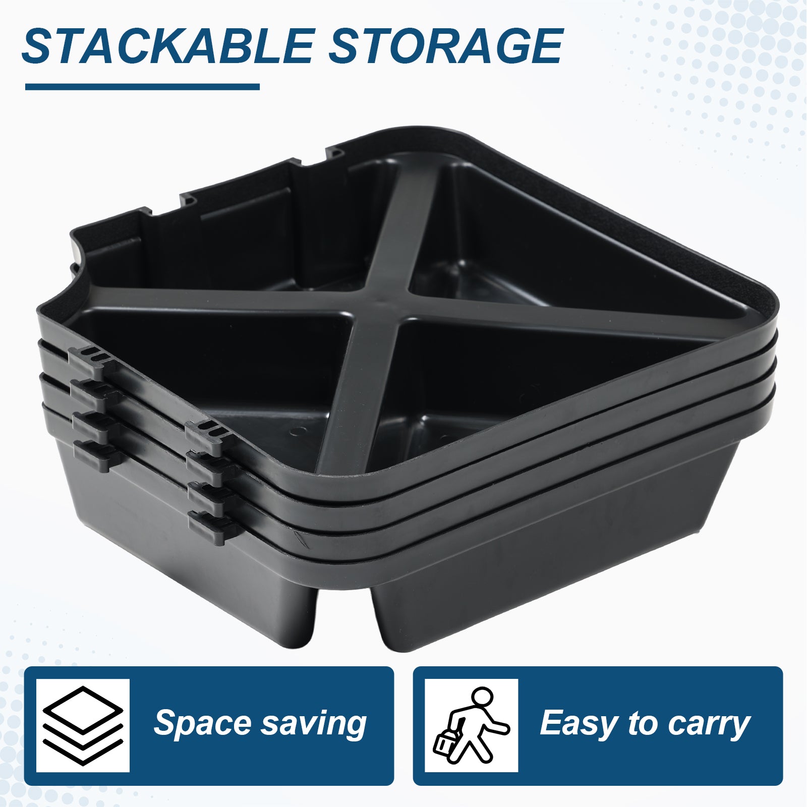 4-Piece Offset Cantilever Patio Umbrella Base Stand - Sand Filled Weight Plates for Stability - Aoodor 