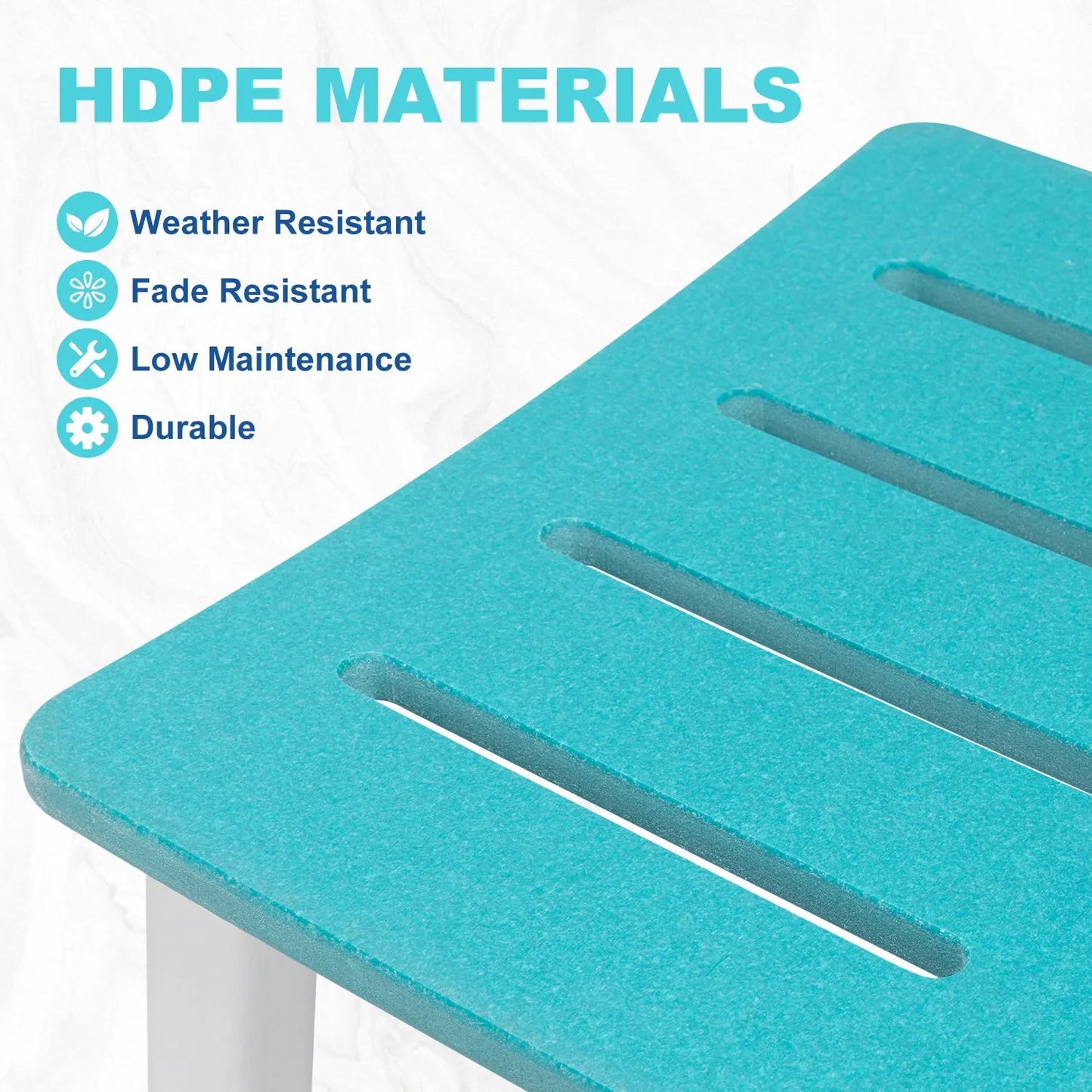 28 Inch Outdoor Bar Stools Set of 2, HDPE Patio Bar Height Saddle Stools with Footrest for Backyard - Aoodor 