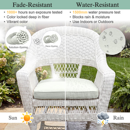 Outdoor Dining Chair Cushions Set, Patio Chair Pads, Light Gray