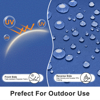 Outdoor Chair Cushion, Patio Seat Pad, Removable Cover with Hidden Zipper, Ties - Navy Blue - Aoodor 