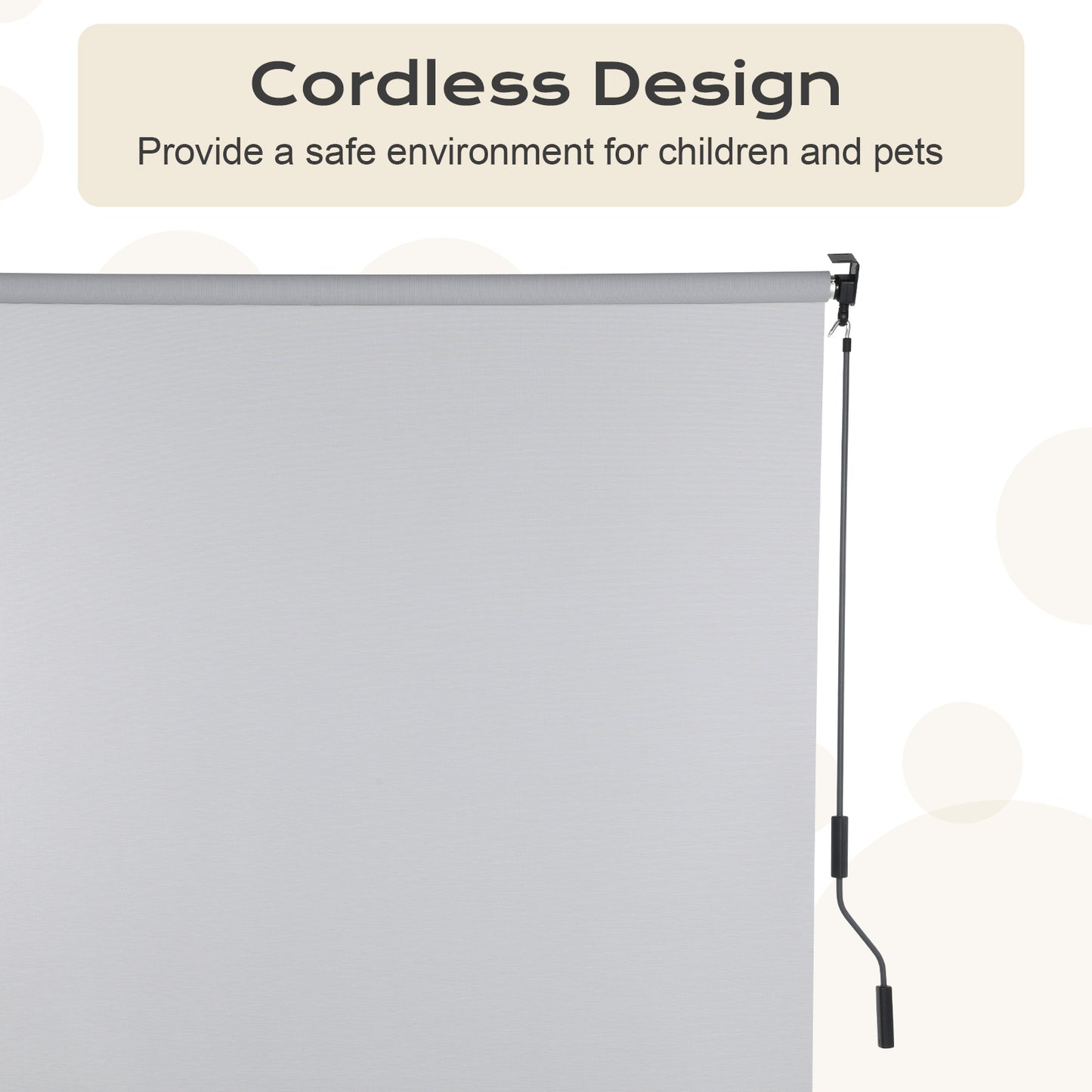 5% Openness Solar Fabric Roller Sun Shade, Cordless 95% UV Protection Blinds