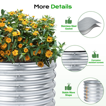 2-Pack 17" Tall 24" Metal Raised Garden Bed Kit