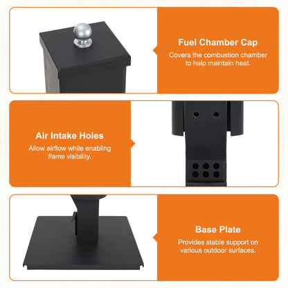 Outdoor Wood Pellet Patio Heater with Rain Cap and Viewing Window