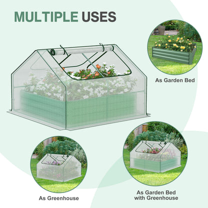 Mini Greenhouse Kit With Raised Garden Metal Beds
