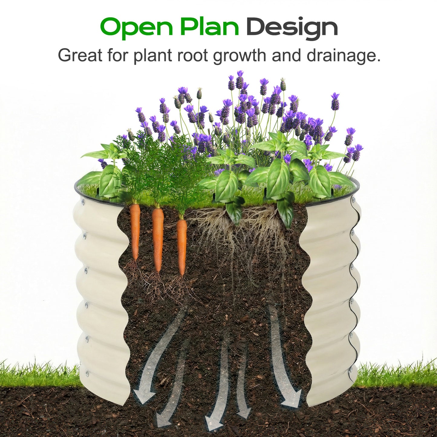 17" Tall 24" Metal Raised Garden Bed Kit