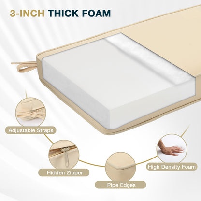 46x18x3 inch Patio Bench Cushion - Beige - Aoodor 